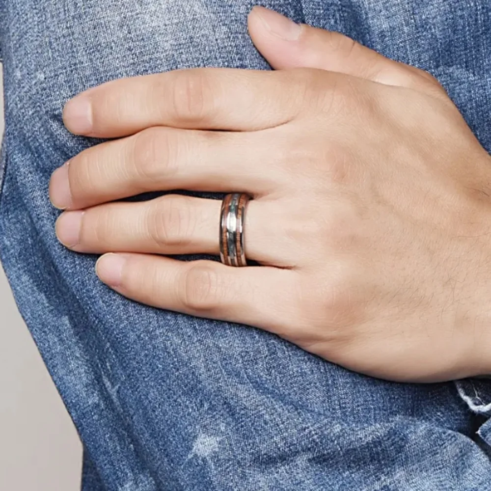 Mens Tungsten Steel Band Ring